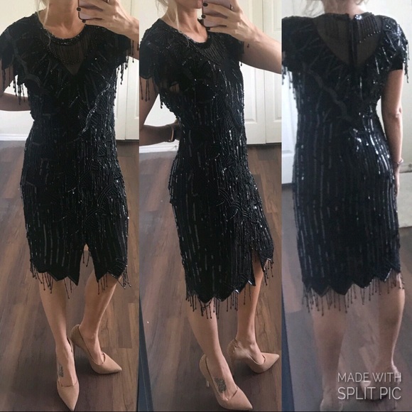 laurence kazar beaded dress